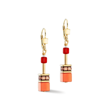 Charger l'image dans la galerie, Boucles d'oreilles Dame GeoCUBE® Iconic or rouge COEUR DE LION 2838200300