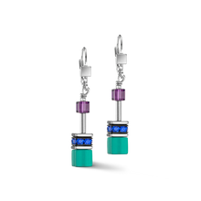 Charger l'image dans la galerie, Boucles d'oreilles Dame GeoCUBE® Iconic turquoise mauve2838.20.0608