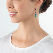Charger l'image dans la galerie, Boucles d'oreilles Dame GeoCUBE® Iconic turquoise mauve2838.20.0608