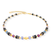 Charger l'image dans la galerie, collier Femme ACIER COEUR DE LION GeoCUBE® Precious Classic Blue Moon or 3043/10-1308