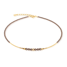 Charger l'image dans la galerie, collier Femme ACIER COEUR DE LION Shimmering Princess Pearls or-marron 4312101100