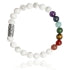 Charger l'image dans la galerie, BRACELET Mixte Howlite blanche et 7chackras LAUREN STEVEN