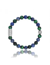 Charger l'image dans la galerie, BRACELET Unisexe lapis lazuli et oeil de tigre vert LAUREN STEVEN LSB08/147