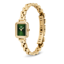 Charger l'image dans la galerie, MONTRE Dame Quadro Mini Arch 3-link Emerald Sunray Gold DANIEL WELLINGTON DW00100852