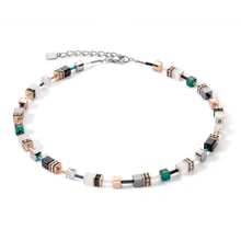 Charger l'image dans la galerie, Collier DAME GeoCUBE® Iconic or rose blanc & vert foncé COEUR DE LION 4013100521