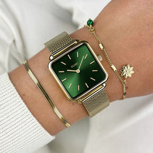 Charger l'image dans la galerie, MONTRE Femme CLUSE TETRAGONE DOREE FOND VERT CW0101207013