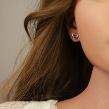 Charger l&#39;image dans la galerie, BOUCLES D OREILLES Femme ARGENT COEUR OXYDE ROUGE
