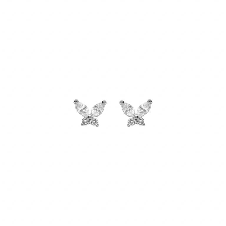 BOUCLE D OREILLES Femme argent rhodié PAPILLON