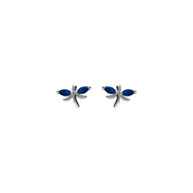 BOUCLES D OREILLES Femme ARGENT RHODIE LIBELLULE