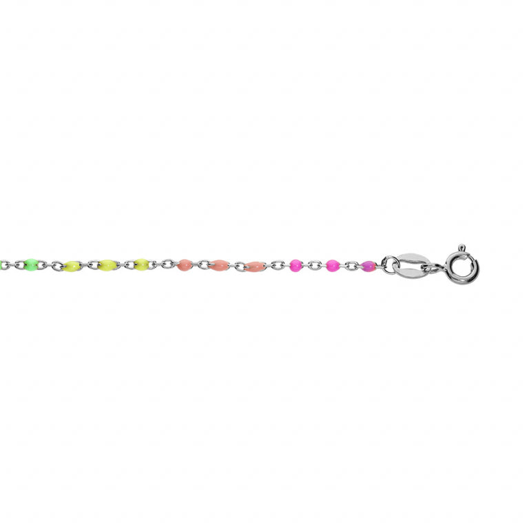 BRACELET Dame  résine multicolore ARGENT