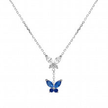 Charger l&#39;image dans la galerie, COLLIER Dame ARGENT RHODIE PAPILLON OZ
