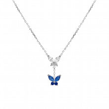 Charger l&#39;image dans la galerie, COLLIER Dame ARGENT RHODIE PAPILLON OZ
