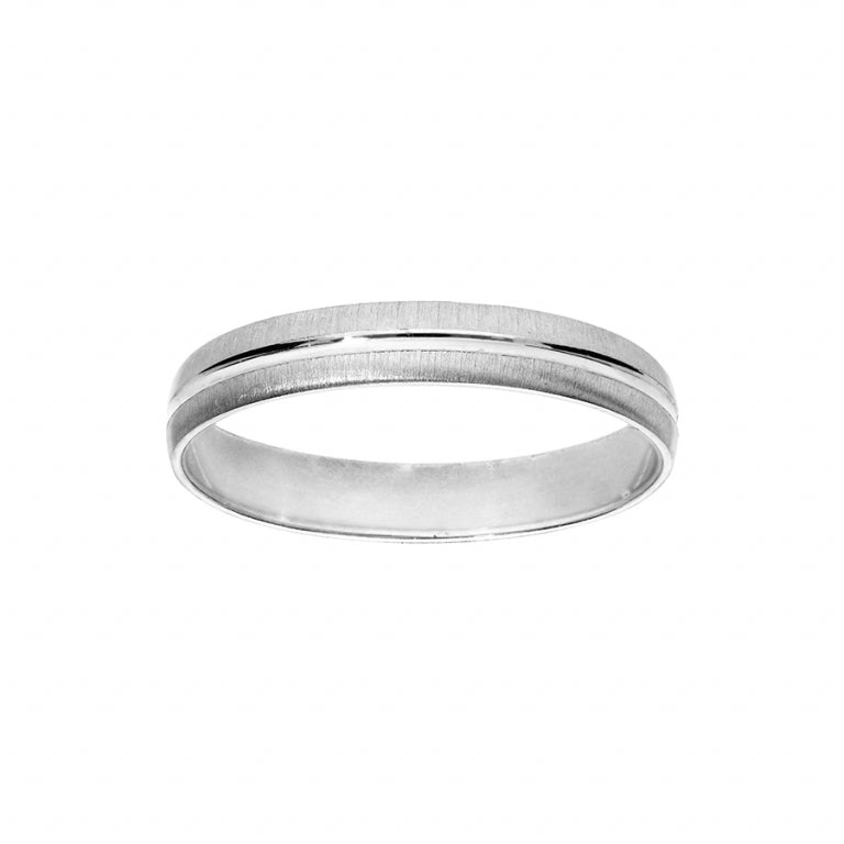ALLIANCE ARGENT RHODIÉ 4MM GIVRÉE A063044