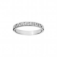 Charger l&#39;image dans la galerie, ALLIANCE ARGENT RHODIE 3MM Motif Diamanté A063973
