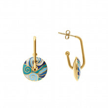 Charger l&#39;image dans la galerie, BOUCLES D OREILLES Femme acier STELLA MIA résine bleue
