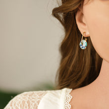 Charger l&#39;image dans la galerie, BOUCLES D OREILLES Femme acier STELLA MIA résine bleue
