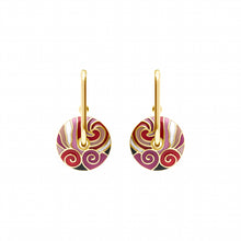 Charger l&#39;image dans la galerie, BOUCLES D&#39;OREILLES  ACIER DORÉ STELLA MIA ANNEAU RÉSINE ROUGE
