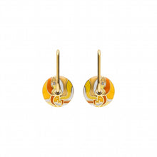 Charger l&#39;image dans la galerie, BOUCLES D OREILLES Femme ACIER DORE STELLA MIA résine orangé
