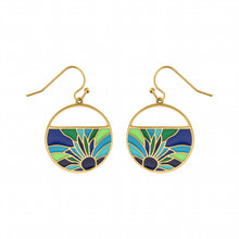 Charger l&#39;image dans la galerie, BOUCLES D&#39;OREILLES Dame motif rond ACIER DORE INOXYDABLE STELLA MIA
