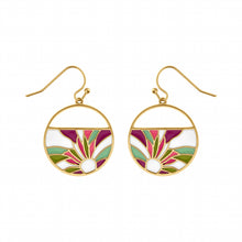 Charger l&#39;image dans la galerie, BOUCLES D&#39;OREILLES Dame motif rond ACIER DORE INOXYDABLE STELLA MIA
