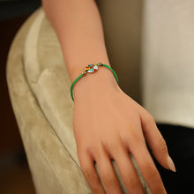 Charger l&#39;image dans la galerie, BRACELET Femme ACIER ET CORDON VERT STELLA MIA
