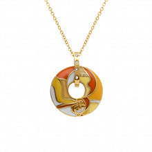 Charger l&#39;image dans la galerie, COLLIER Femme ACIER DORE STELLA MIA orangé
