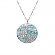 Charger l&#39;image dans la galerie, COLLIER Femme ACIER STELLA MIA ROND FLEUR RÉSINE ET NACRE
