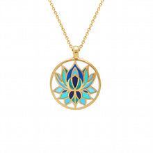 Charger l&#39;image dans la galerie, COLLIER Femme ACIER DORÉ STELLA MIA PENDENTIF  FLEUR DE LOTUS
