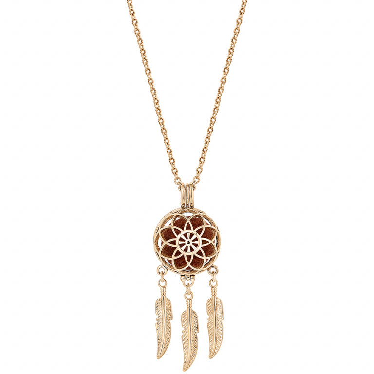 COLLIER SENTEUR ET BOLA ACIER ET PVD DORÉ ATTRAPE REVE
