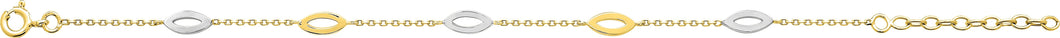 BRACELET Dame PLAQUE OR BICOLORE