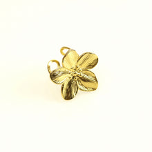 Charger l&#39;image dans la galerie, BAGUE ACIER DORÉ REGLABLE FLEUR 30MM
