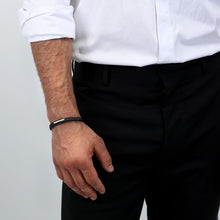 Charger l&#39;image dans la galerie, BRACELET HOMME &quot;Cuir et acier noir&quot; MASERATI JM222AVE02
