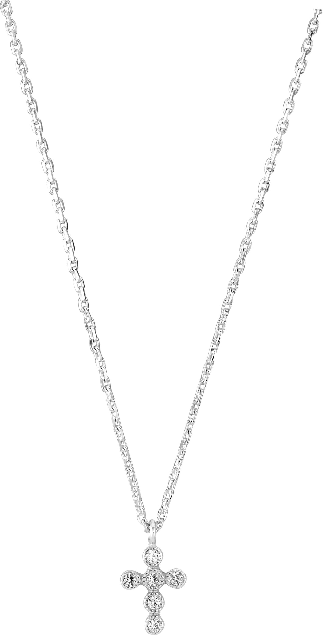 COLLIER Femme CROIX OZ ARGENT 925/1000° RHODIE