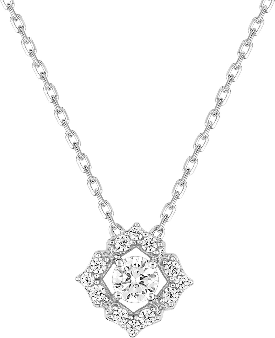 COLLIER Dame ARGENT 925/1000° + motif losange en OXYDES