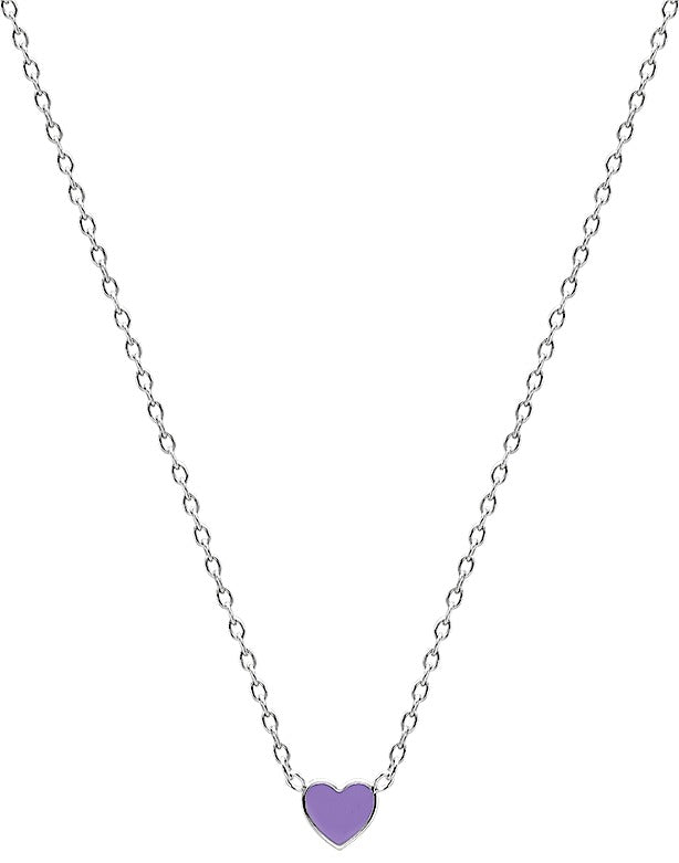 COLLIER Enfant ARGENT COEUR VIOLET