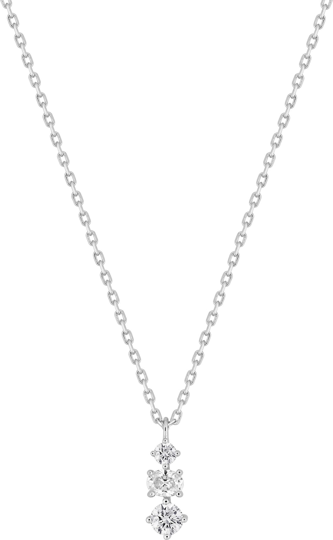 COLLIER Dame ARGENT 925/1000°TRILOGIE OXYDES