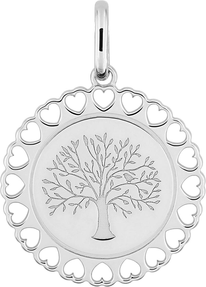 MEDAILLE DAME OU ENFANT ARGENT 925/1000° RHODIE RONDE ARBRE DE VIE