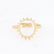 Charger l&#39;image dans la galerie, BAGUE Dame Soleil acier doré BOHM
