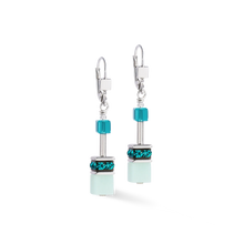 Charger l&#39;image dans la galerie, BOUCLES D&#39;OREILLES Dame GeoCUBE® Iconic Precious argent-vert COEUR DE LION 4010/20-0548
