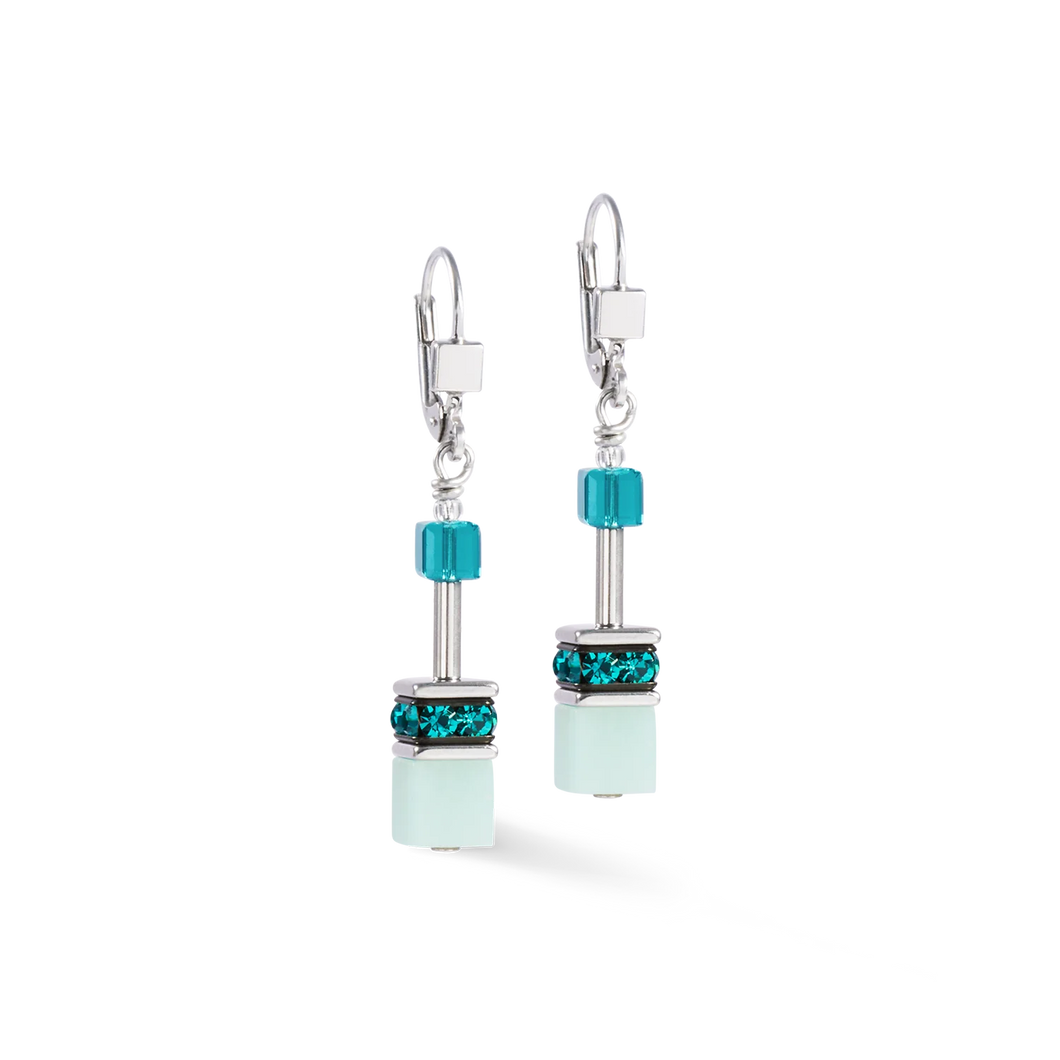 BOUCLES D'OREILLES Dame GeoCUBE® Iconic Precious argent-vert COEUR DE LION 4010/20-0548