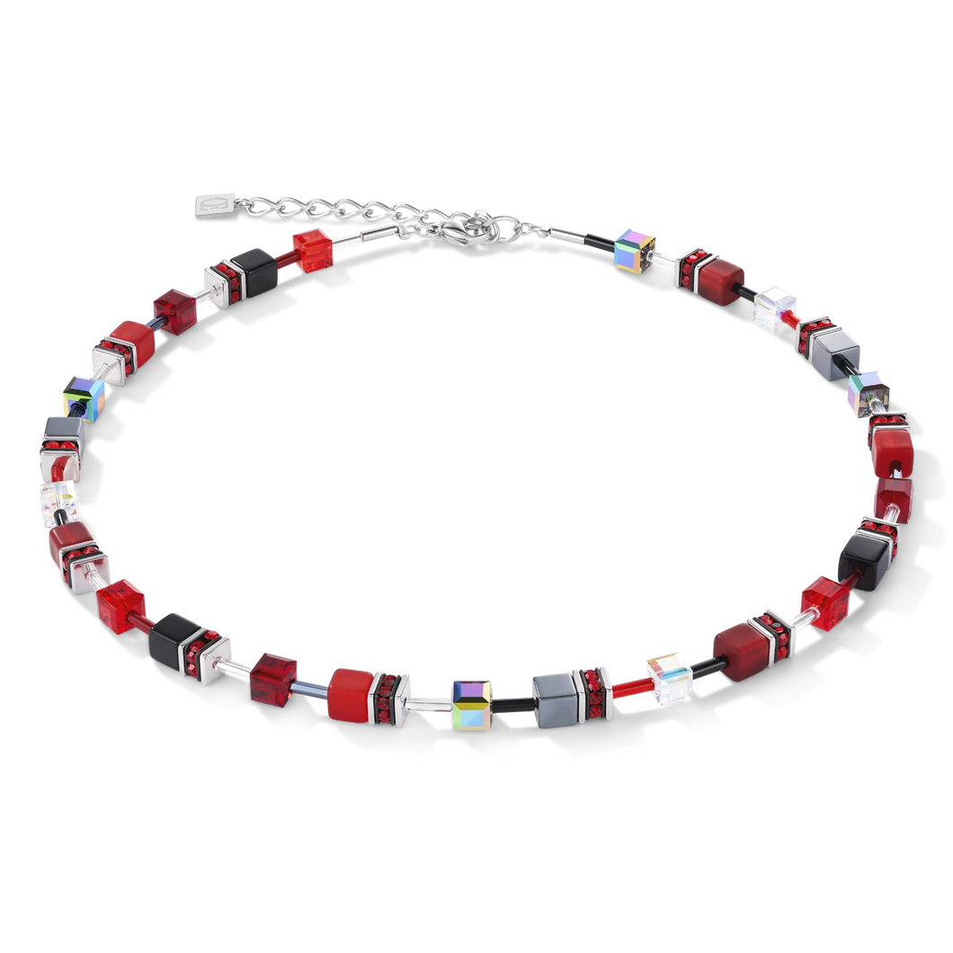 COLLIER Dame GeoCUBE® rouge-hématite 4014/10-0312 COEUR DE LION