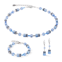 Charger l&#39;image dans la galerie, COLLIER Dame GeoCUBE Iconic Mono Argent bleu 4020/10-0717
