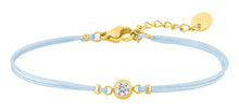 Charger l&#39;image dans la galerie, BRACELET Dame cordon de couleur + strass ACIER DORE
