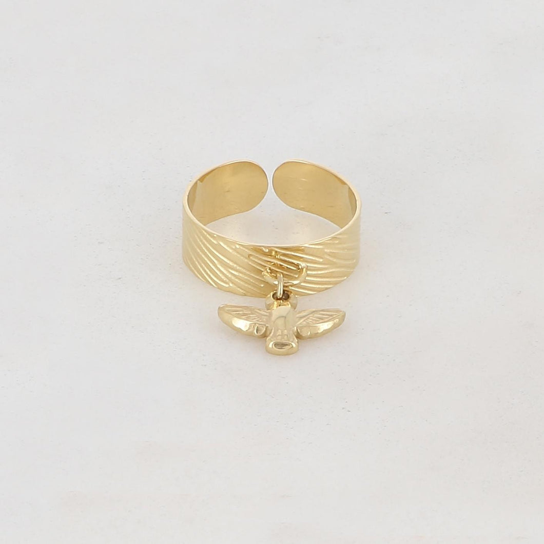 BAGUE Dame Ajustable pampille oiseau IKITA