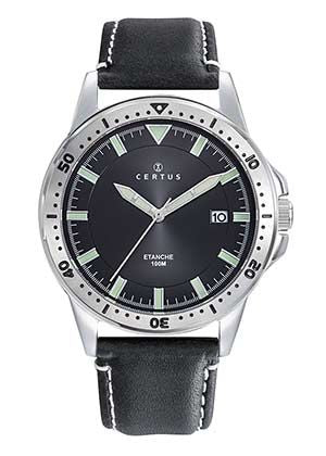 MONTRE Homme CUIR noir CERTUS