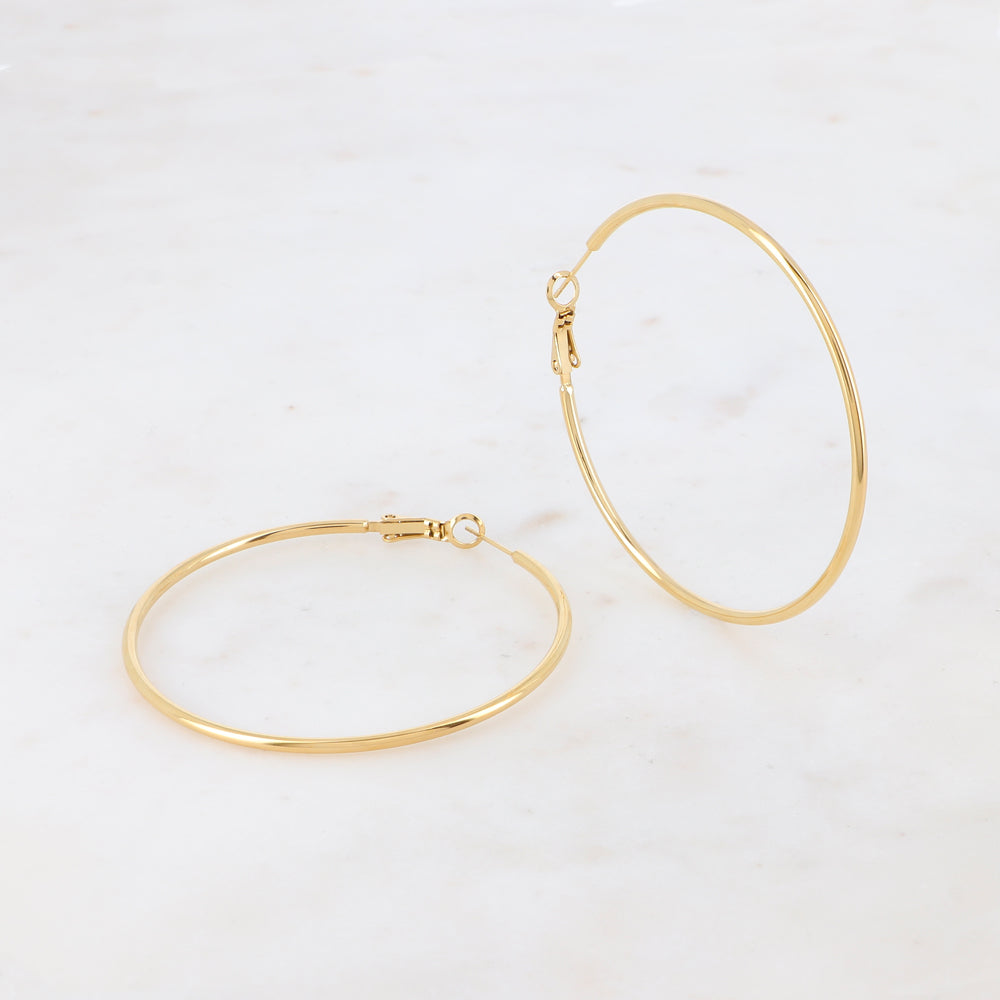 BOUCLES D'OREILLES Dame Créoles acier à cliquet IKITA