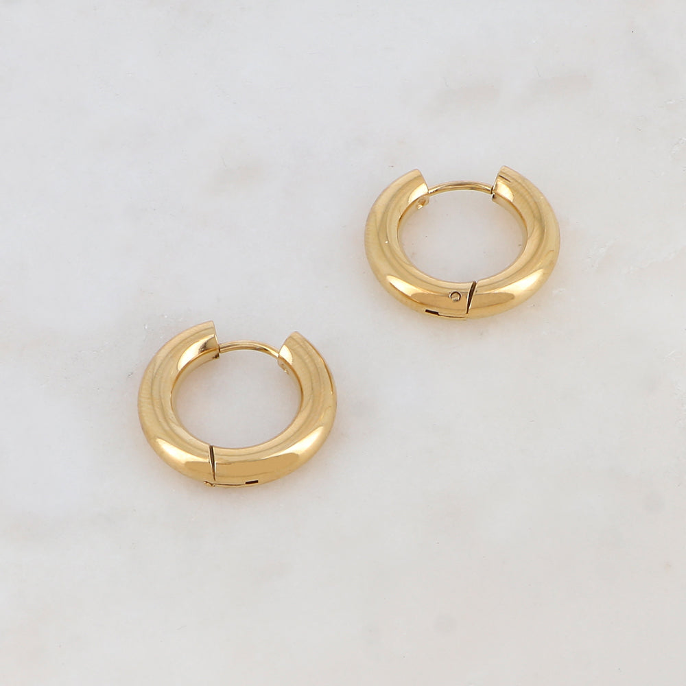 BOUCLES D'OREILLES Dame Créoles Acier doré ou argenté IKITA