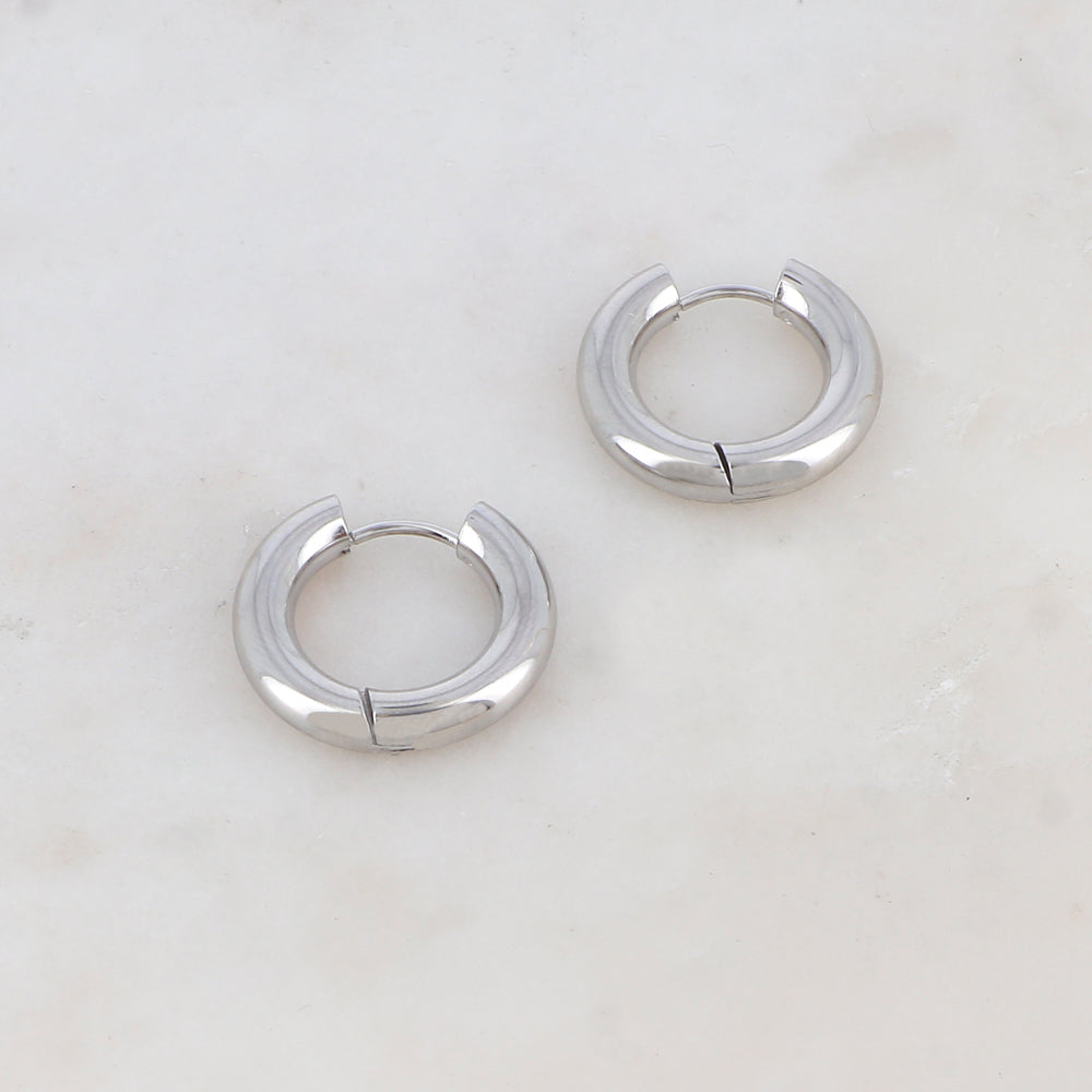 BOUCLES D'OREILLES Dame Créoles Acier doré ou argenté IKITA