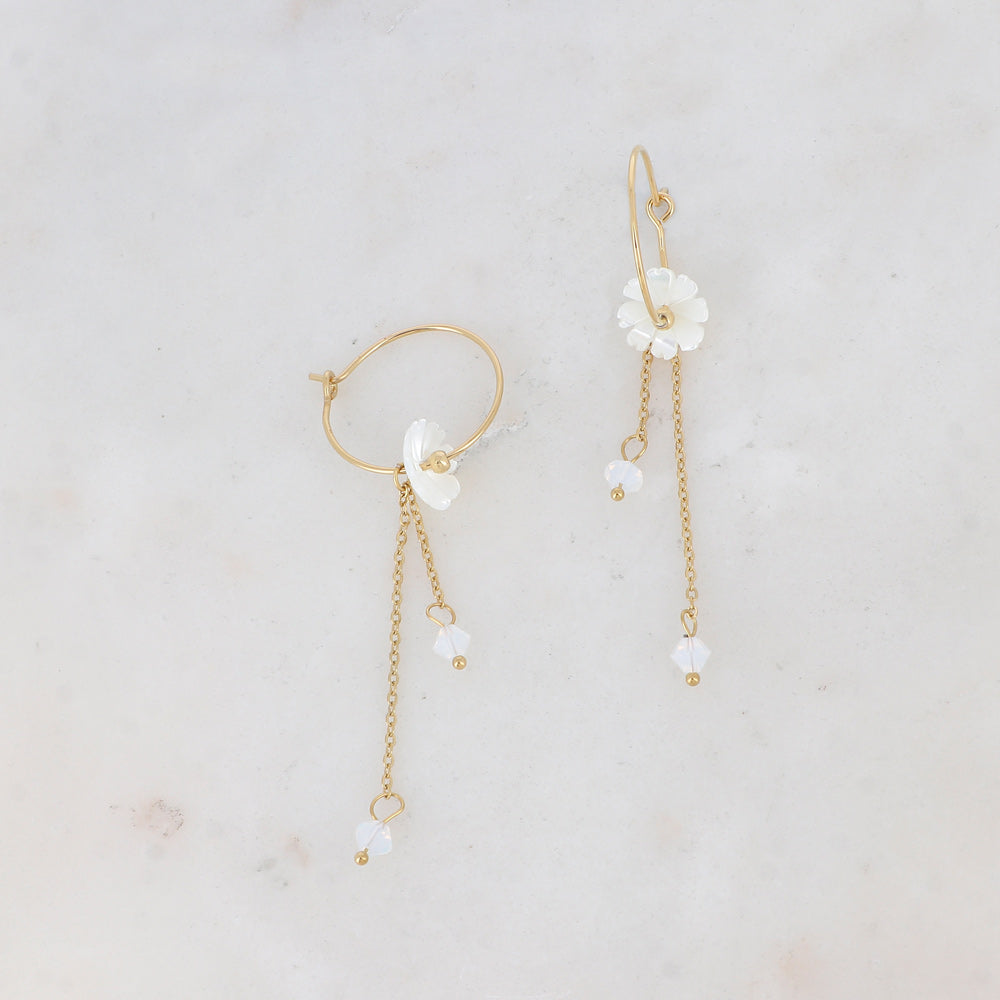 BOUCLES D'OREILLES Dame créoles LEILA acier doré BOHM
