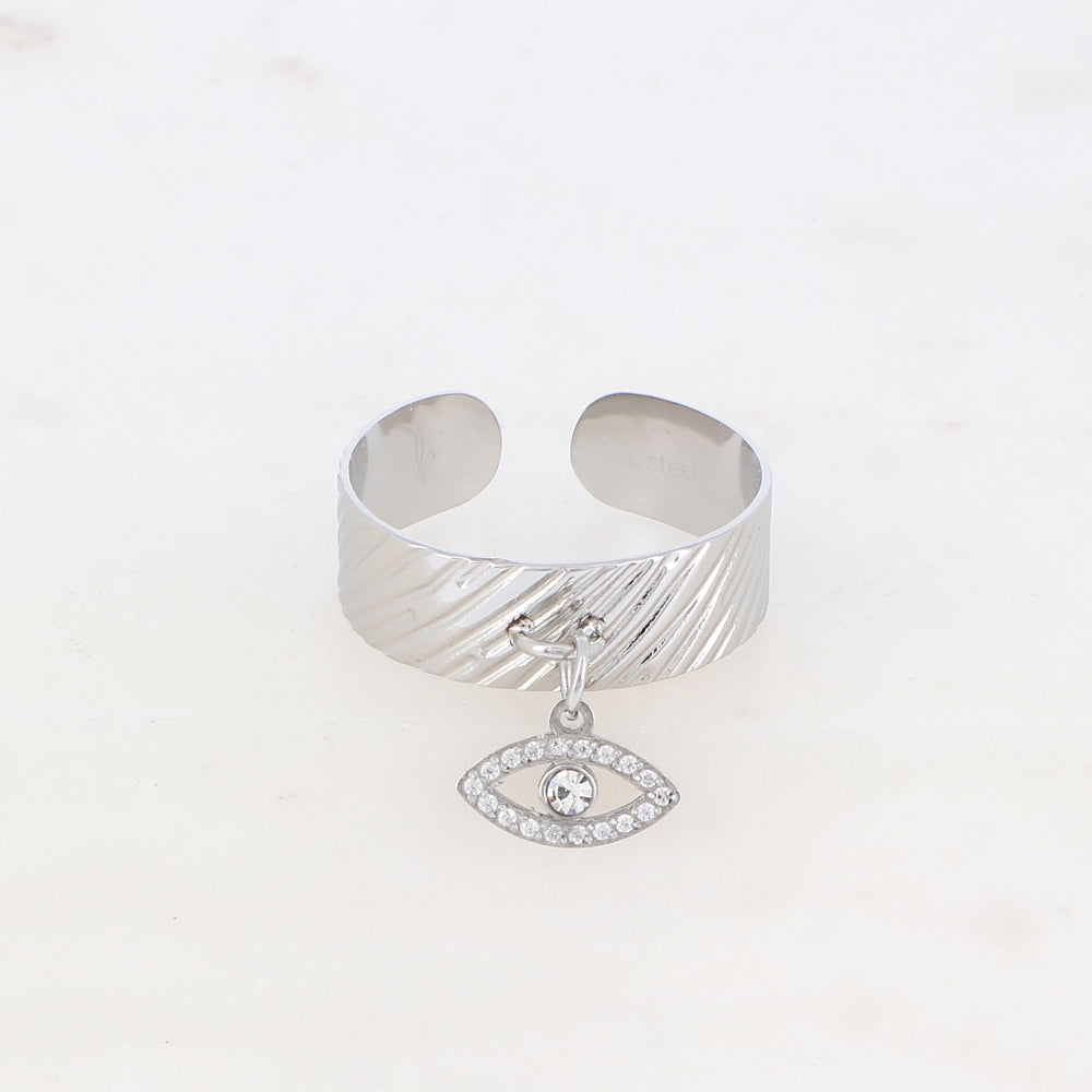 Bague Oulila - œil de oxydes de zirconium BOHM